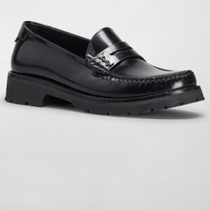 Saint Laurent Black Leather Le Loafer Penny Loafers